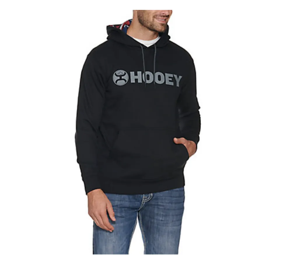 Hooey Men's Lock-Up Black Hoodie -HH1177BK