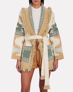 Icon Fringed Cashmere-Jacquard Cardigan