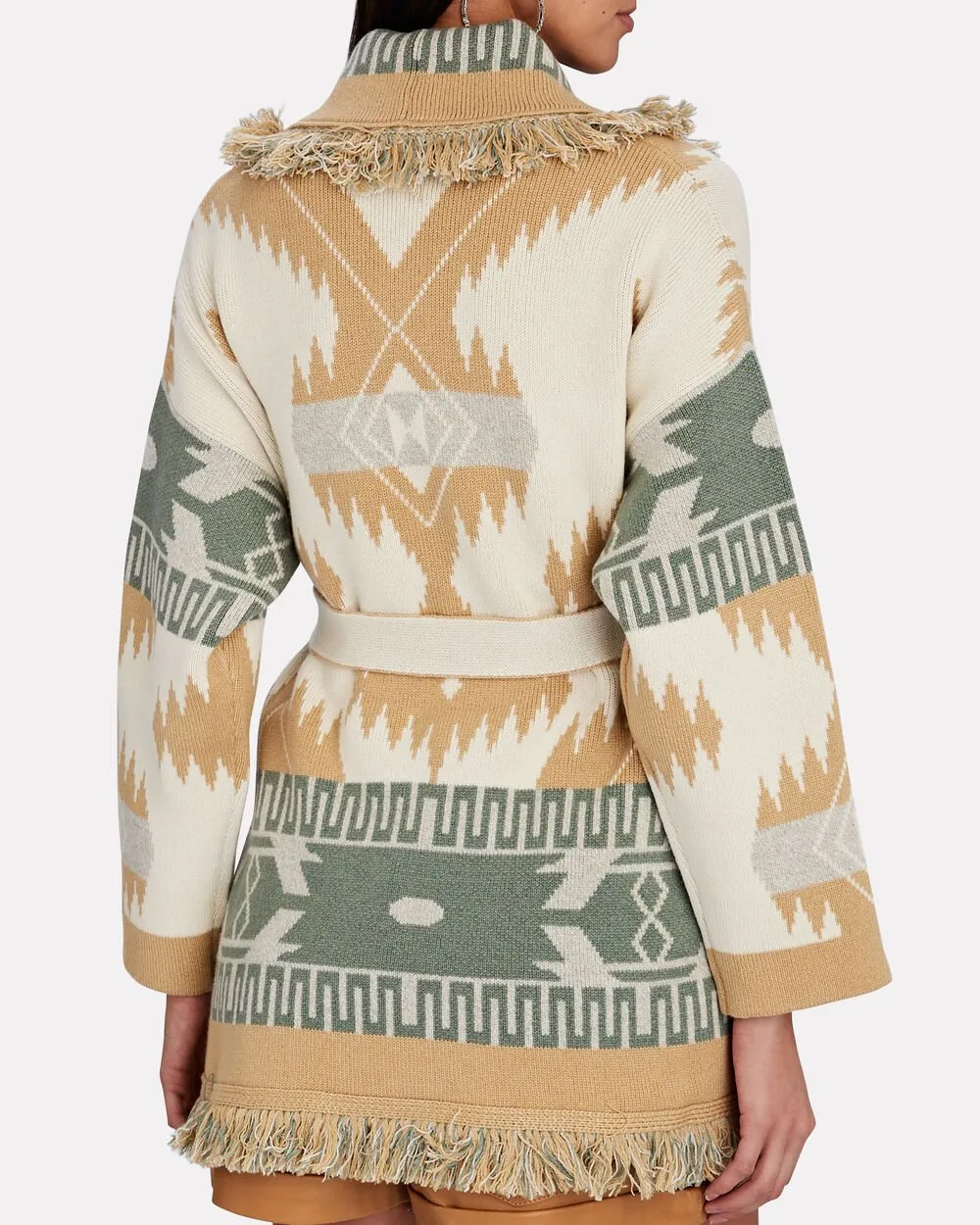 Icon Fringed Cashmere-Jacquard Cardigan