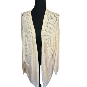 Jennifer Lopez Future Collective Cream Cardigan Duster Sweater 1X NWT