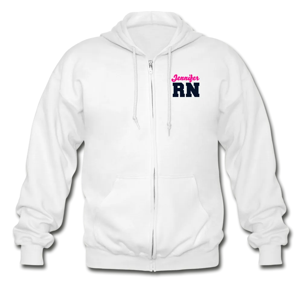 Jennifer RN Nurse Flag Gildan Heavy Blend Adult Zip Hoodie