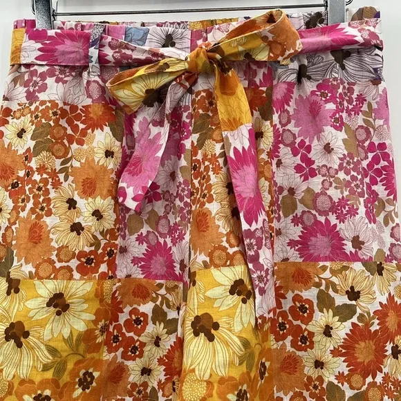 Johnny Was Jade Sherrie Linen Floral Belted Easy Shorts - Size Small