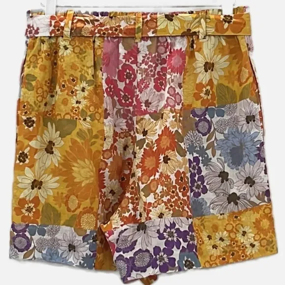 Johnny Was Jade Sherrie Linen Floral Belted Easy Shorts - Size Small