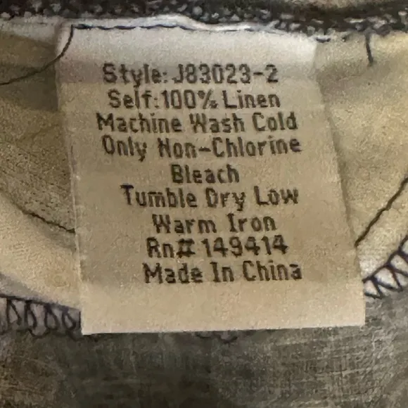 Johnny Was Los Angeles Blue Patched Ikat Linen Paperbag Shorts Boho Chic