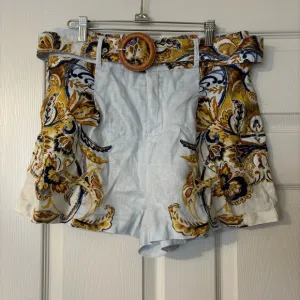 Joie 100% Linen Floral Brocade Shorts Women’s Size L