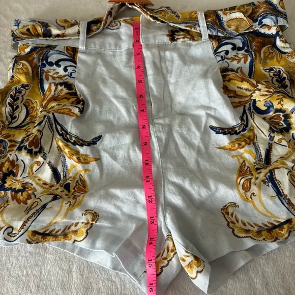 Joie 100% Linen Floral Brocade Shorts Women’s Size L