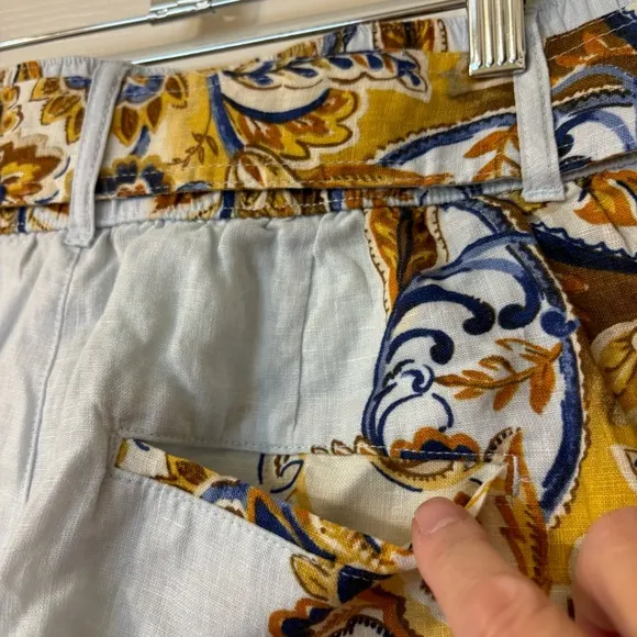Joie 100% Linen Floral Brocade Shorts Women’s Size L