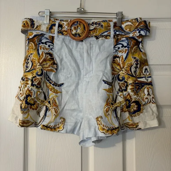Joie 100% Linen Floral Brocade Shorts Women’s Size L