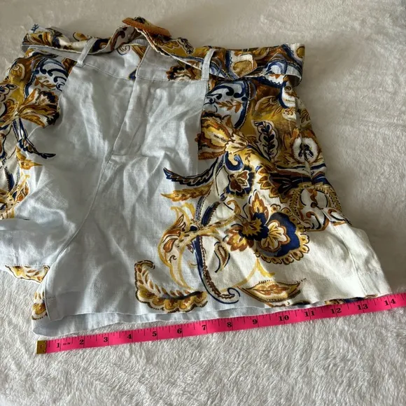 Joie 100% Linen Floral Brocade Shorts Women’s Size L