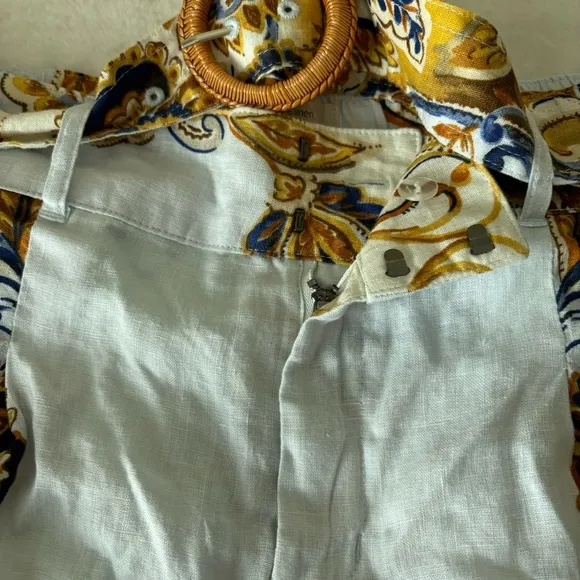 Joie 100% Linen Floral Brocade Shorts Women’s Size L