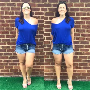 Kancan KC8576D High Rise Dark Wash Button Up Denim Shorts
