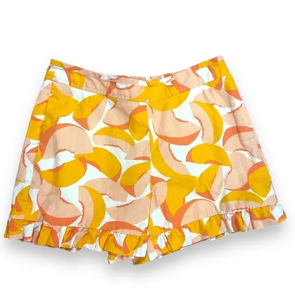 Kate spade Peaches Ruffle Shorts Sz 6 Linen/Cotton