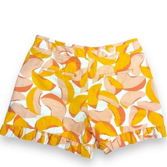 Kate spade Peaches Ruffle Shorts Sz 6 Linen/Cotton