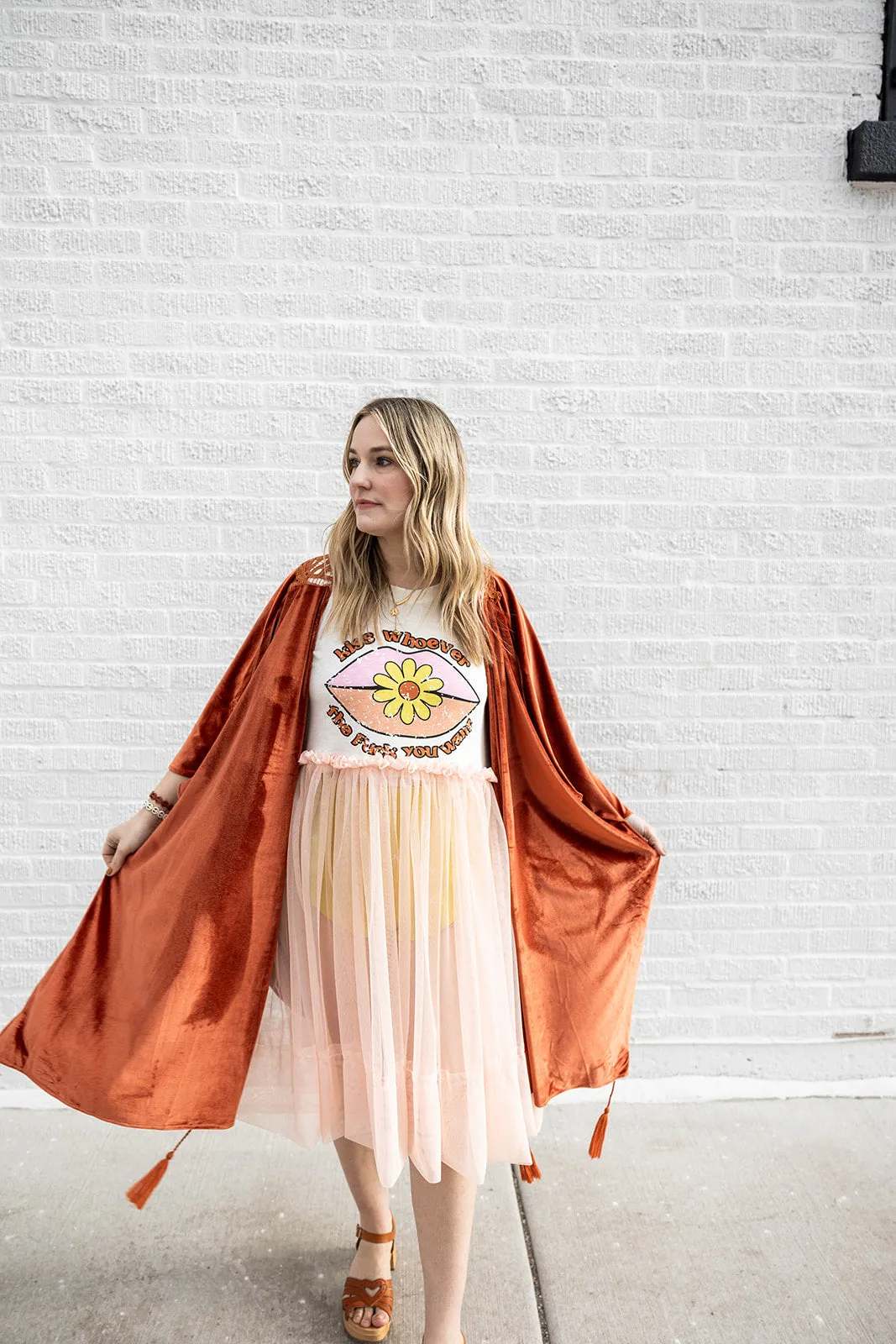 kiss whoever you want to tulle tee