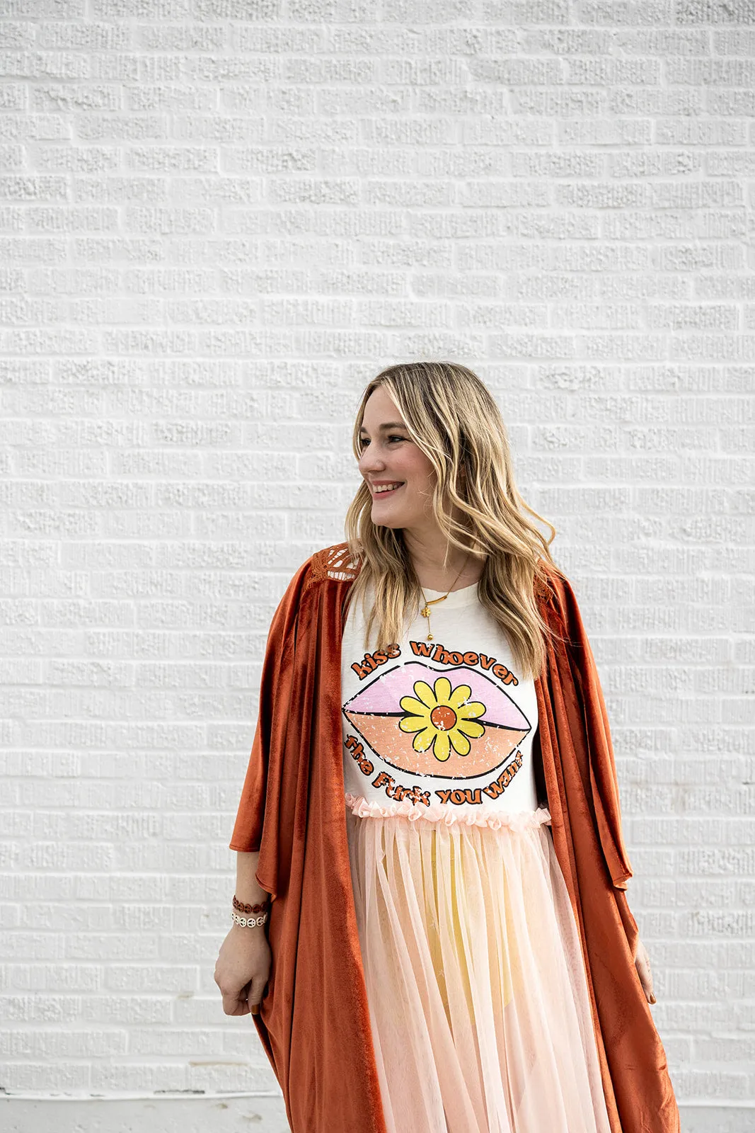 kiss whoever you want to tulle tee