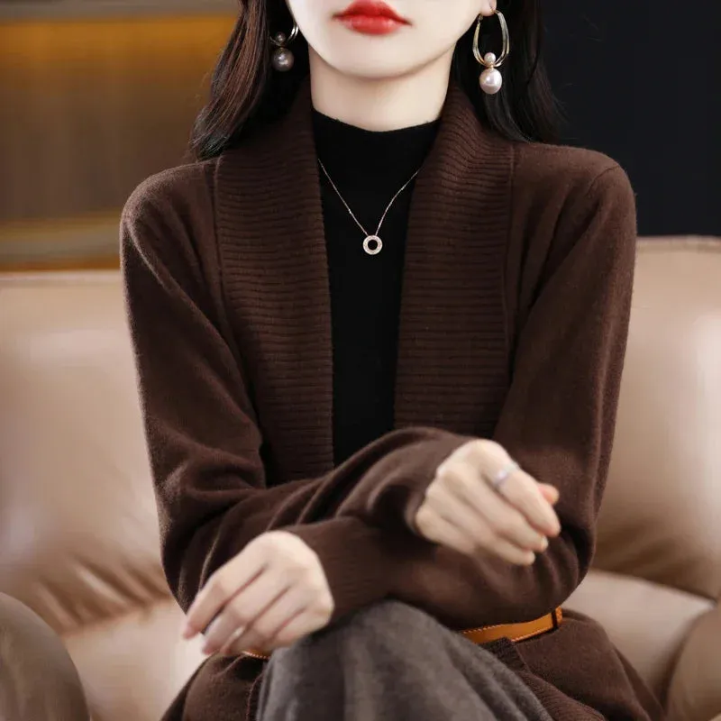 Knitted Sweater Women Cardigan V-Neck Knit Women Sweater Cardigans Sweaters