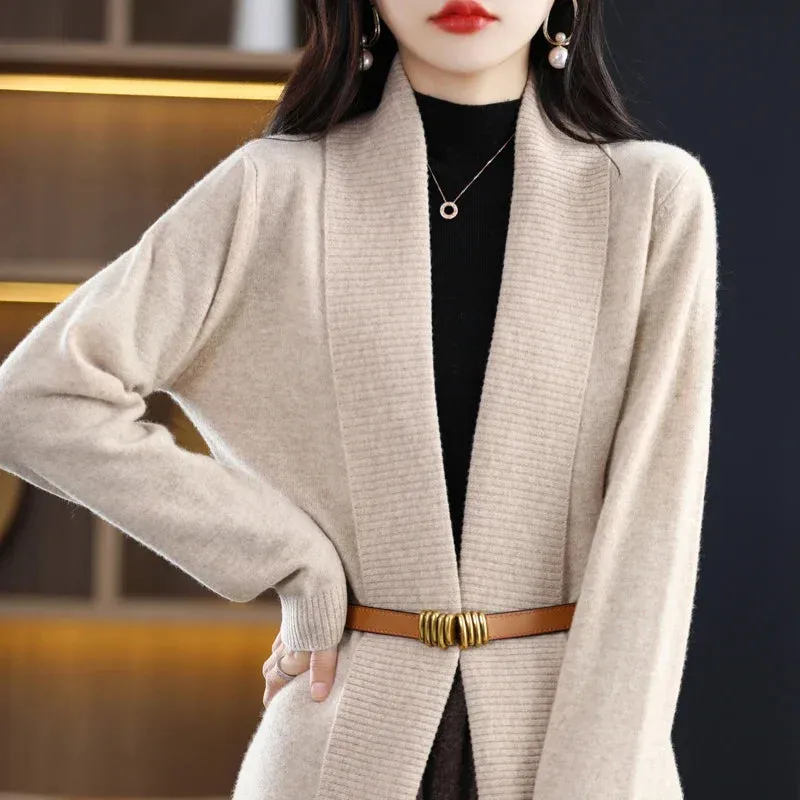 Knitted Sweater Women Cardigan V-Neck Knit Women Sweater Cardigans Sweaters