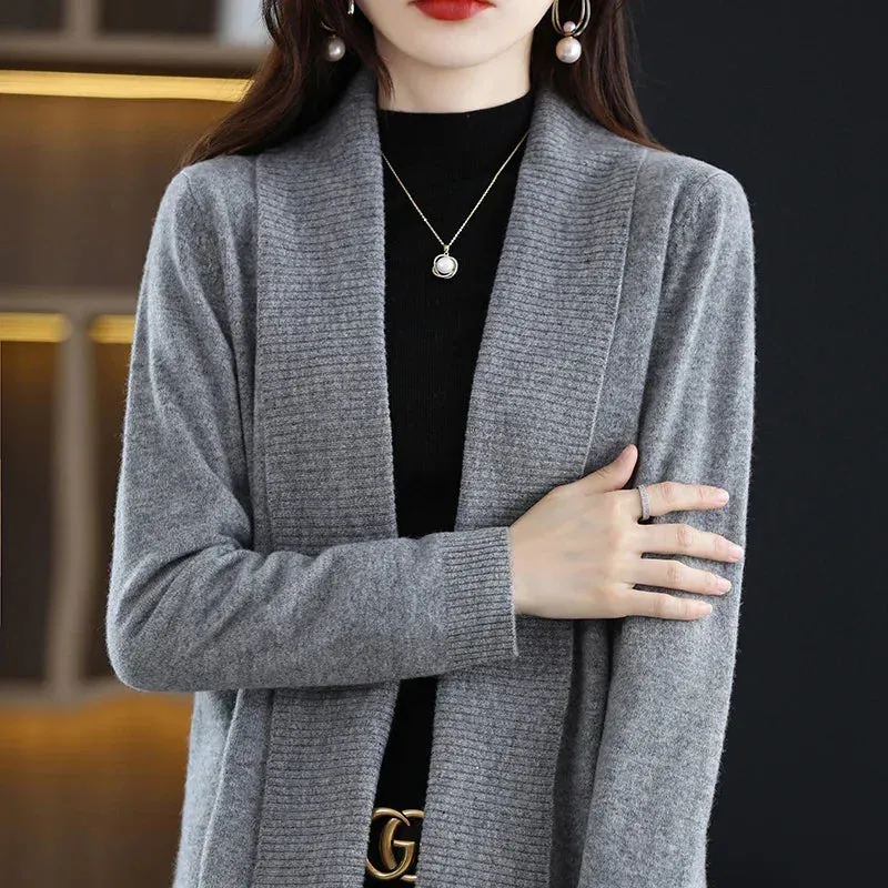Knitted Sweater Women Cardigan V-Neck Knit Women Sweater Cardigans Sweaters