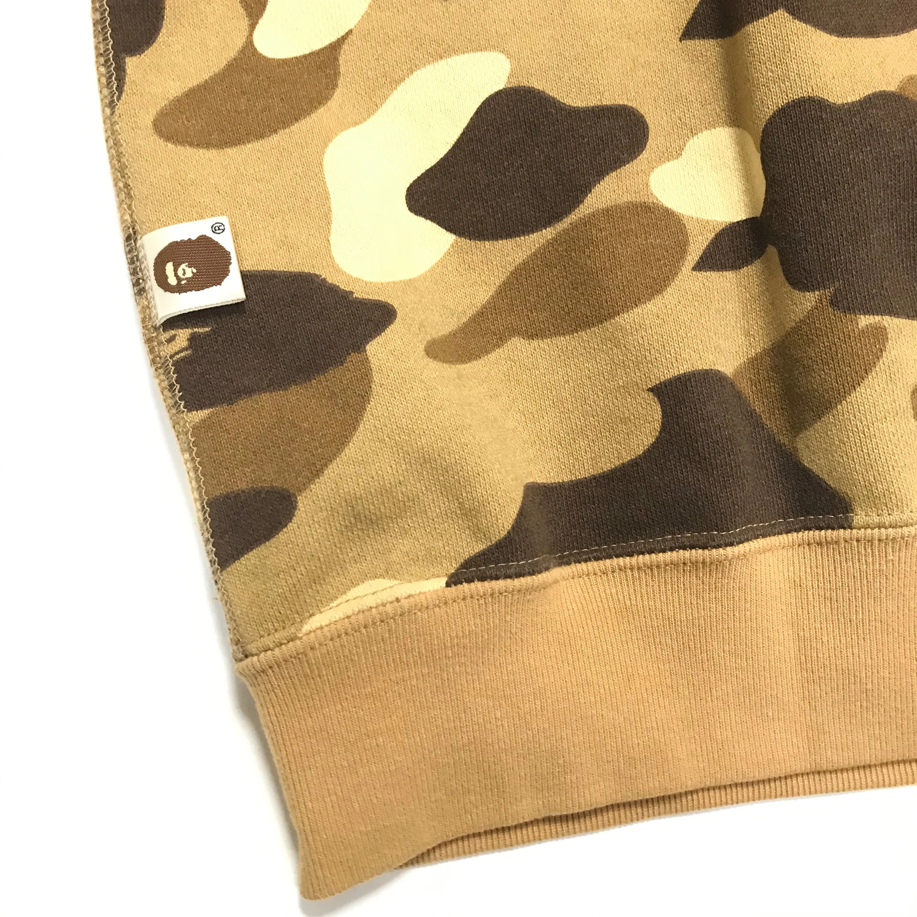 [L] A Bathing Ape Bape Camo Sleeveless Zip Up Hoodie Brown