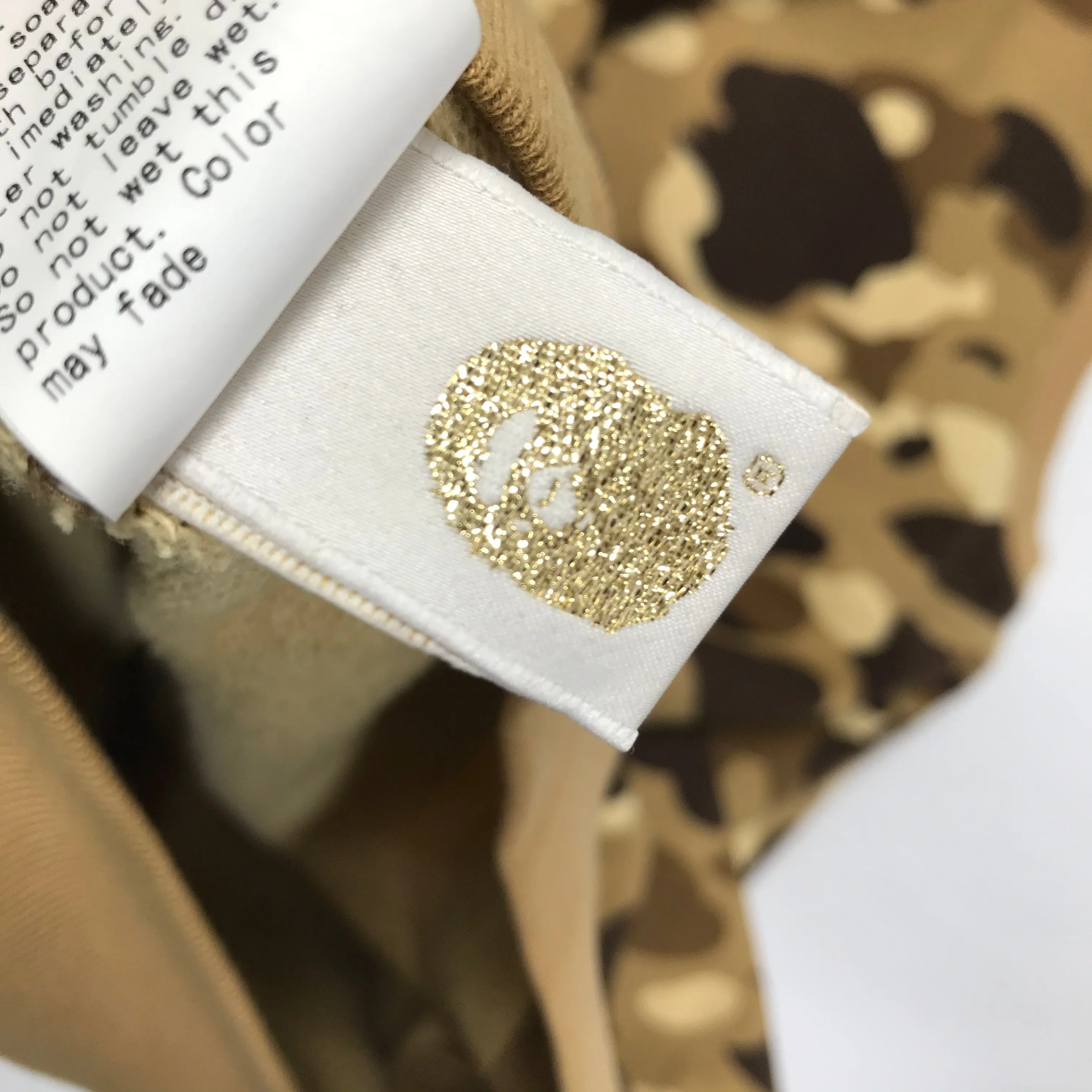 [L] A Bathing Ape Bape Camo Sleeveless Zip Up Hoodie Brown