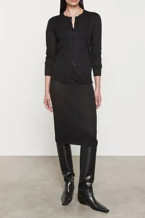 Lamé Knitted Cardigan in Black