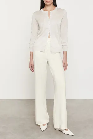 Lamé Knitted Cardigan in Champagne