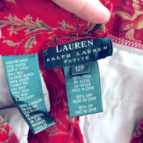 Lauren Ralph Lauren floral print linen shorts petite 12