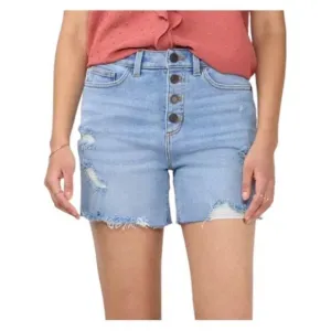 LC Lauren Conrad Womens High Rise Distressed Button Fly Jean Shorts Sz 18 NWT