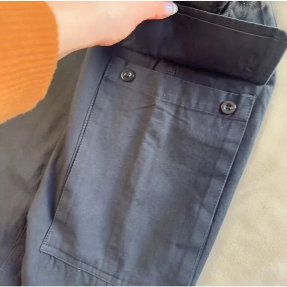 LE JEAN | Asymmetrical Raw Hem Side Slit 100% Cotton Maxi Black Skirt | Size XL