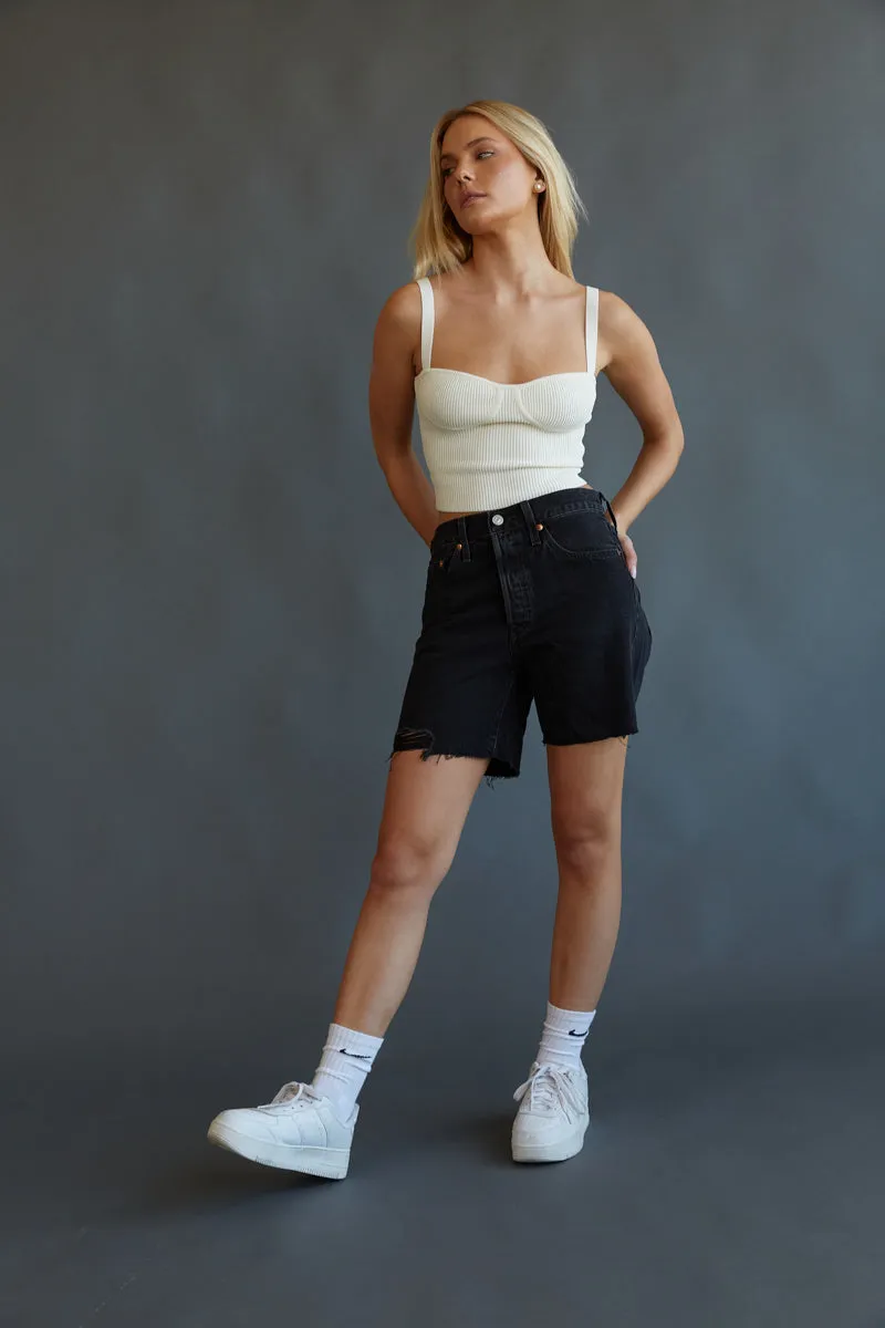 Levi's 501 Mid Thigh Shorts Lunar Black