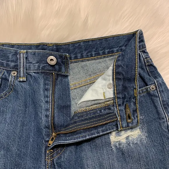 Levi's Vintage Denim Distressed Jean Shorts with Lace Trim Detail 25