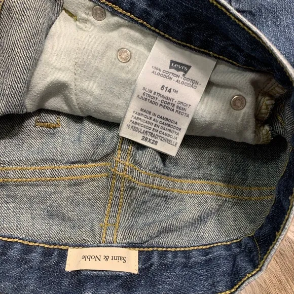 Levi's Vintage Denim Distressed Jean Shorts with Lace Trim Detail 25