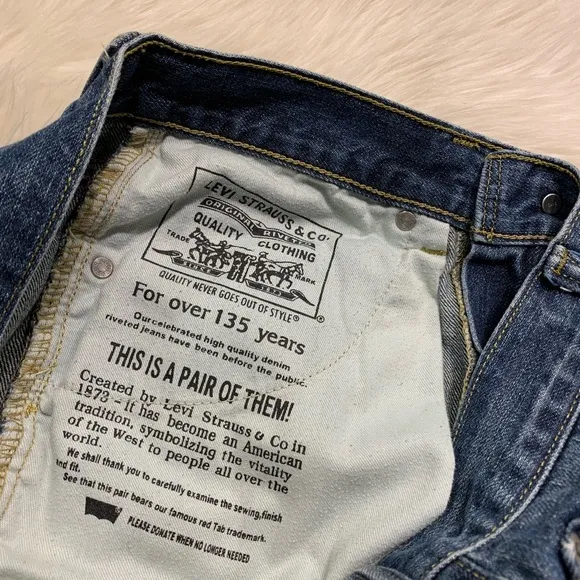 Levi's Vintage Denim Distressed Jean Shorts with Lace Trim Detail 25