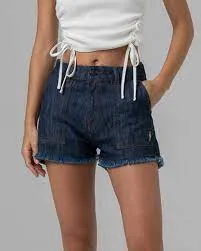 Lightning bolt Denim shorts - high waist