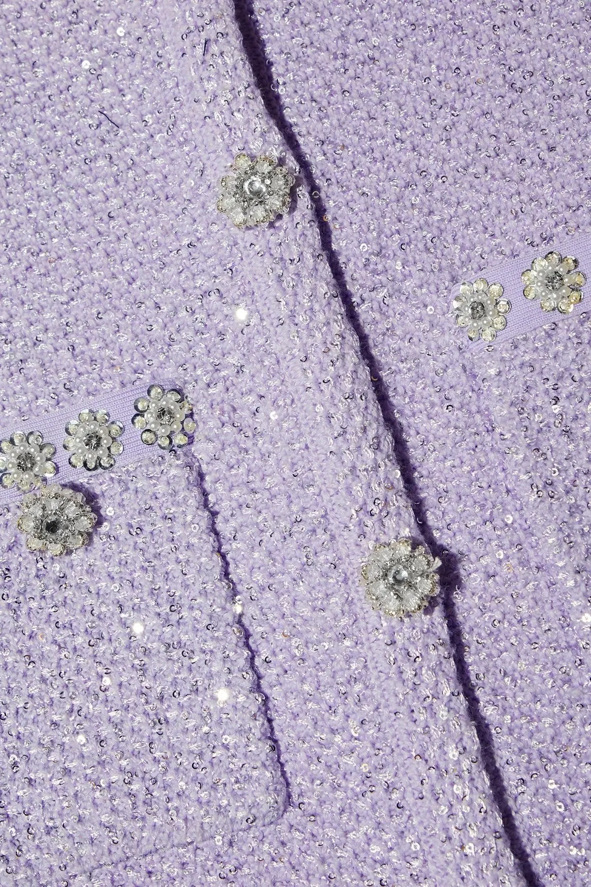 Lilac Sequin Knit Mini Dress