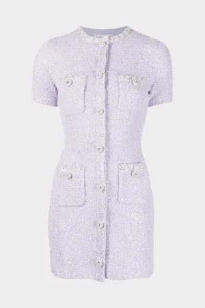 Lilac Sequin Knit Mini Dress