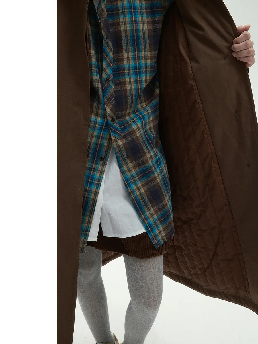 Long Quilted Trench Coat