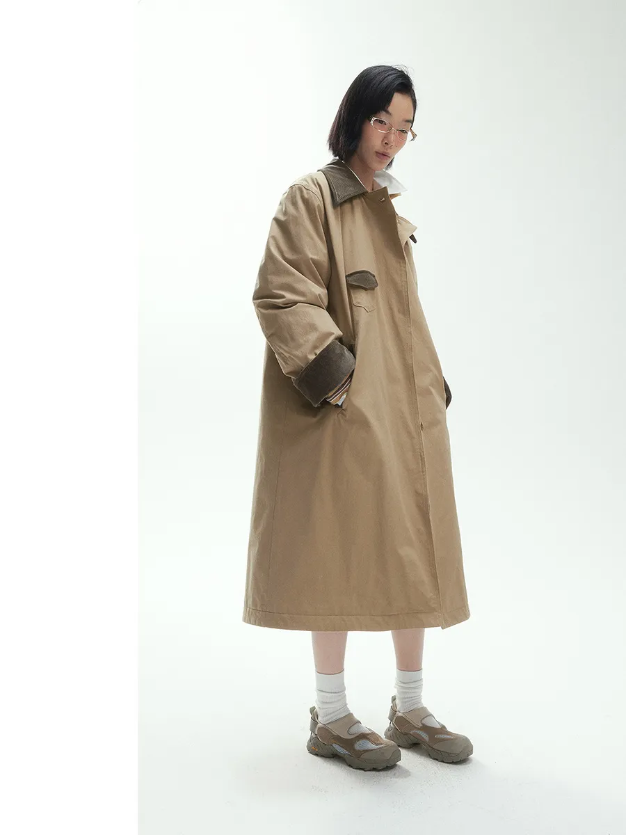 Long Quilted Trench Coat