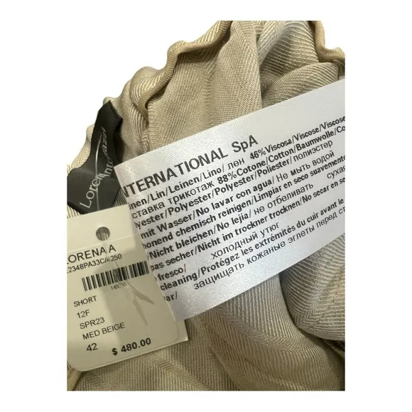 Lorena Antoniazzi Embroidered Short Women's Medium EU 42 Linen Blend