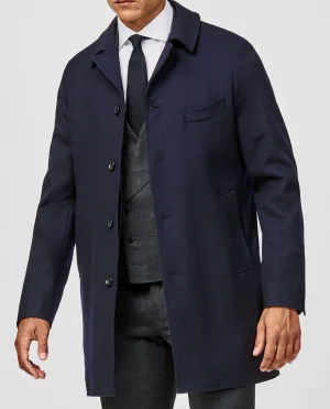 Loro Piana Dark Blue Pure Fine Wool Brushed Twill