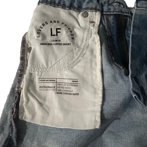 LOVER’S &amp; FRIENDS JAMIE HIGH RISE CUFFED DENIM SHORTS SIZE 25