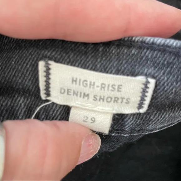 Madewell Black High Rise Denim Shorts Size 29