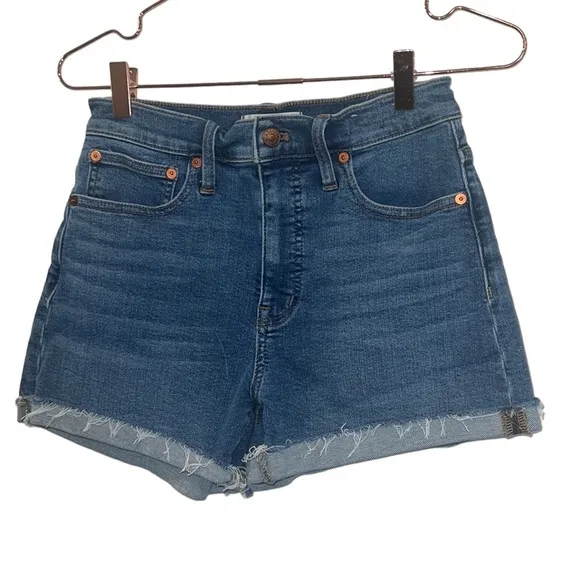 Madewell High-Rise Denim Shorts in Lavista Wash, size 25