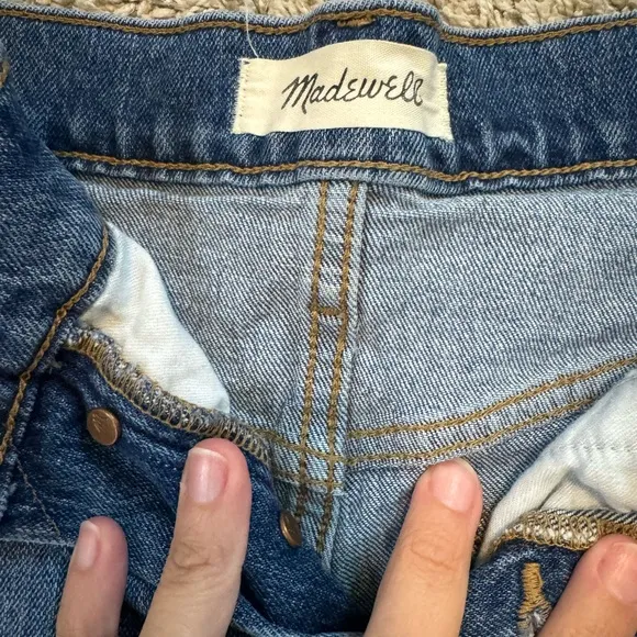 Madewell High-Rise Denim Shorts Raw Hem Button Fly