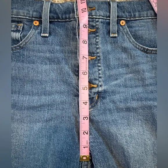 Madewell High-Rise Denim Shorts Raw Hem Button Fly