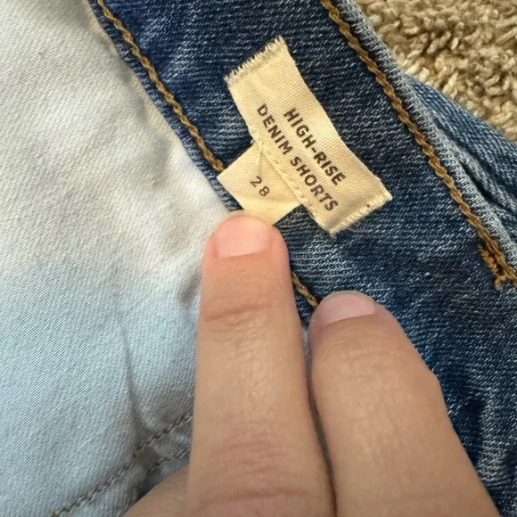 Madewell High-Rise Denim Shorts Raw Hem Button Fly