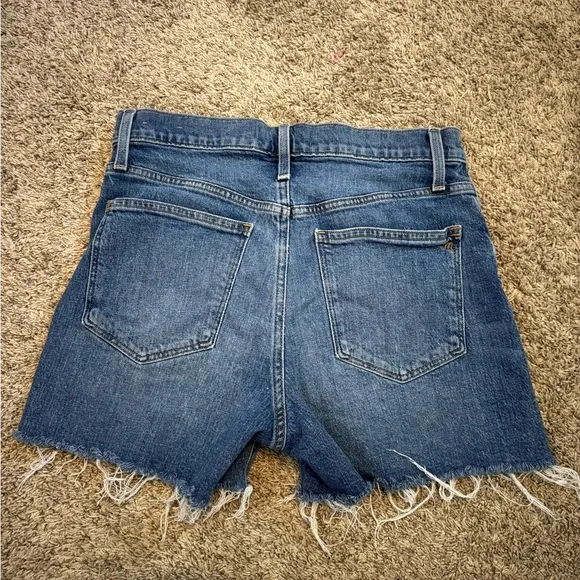 Madewell High-Rise Denim Shorts Raw Hem Button Fly