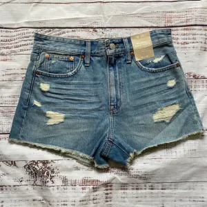 Madewell Relaxed Denim Raw Hem Distressed Shorts 26 NWT
