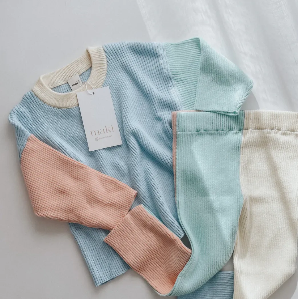 MAKI RIB KNIT COLOUR-BLOCK PULLOVER