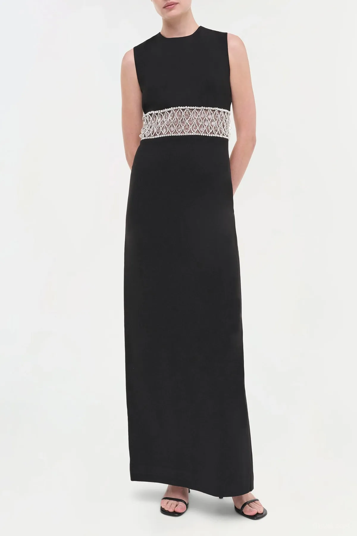 Malda Sleeveless Gown in Black